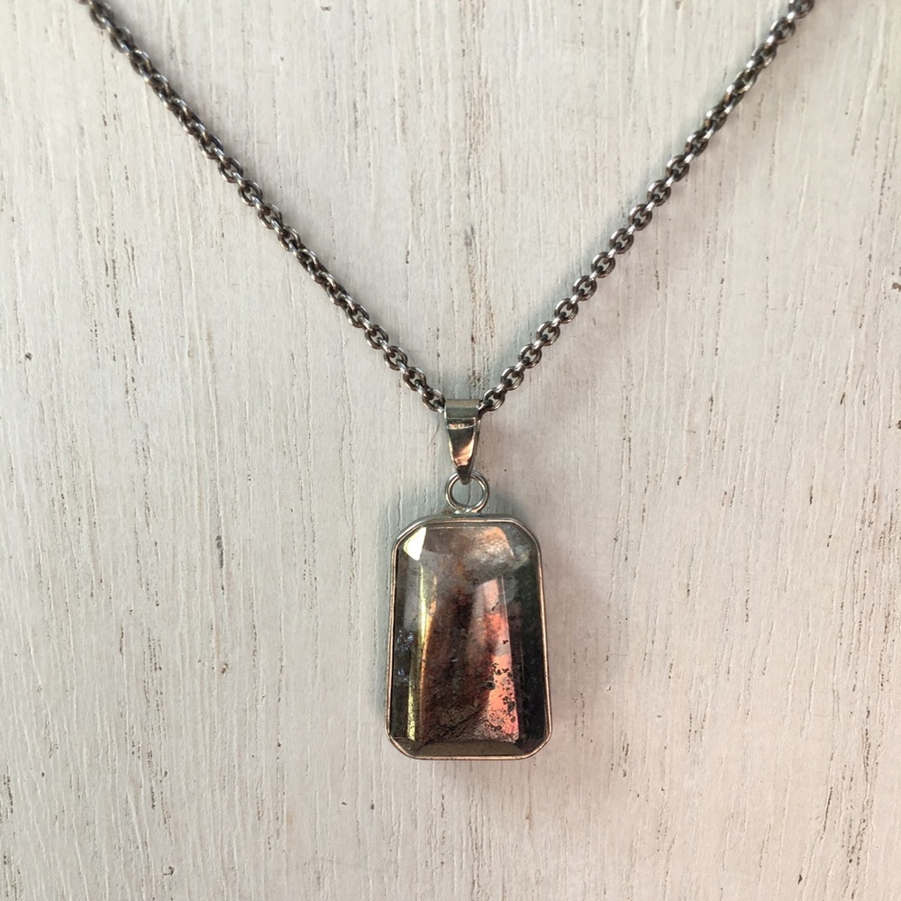 Faceted Rainbow Titanium lodolite Necklace